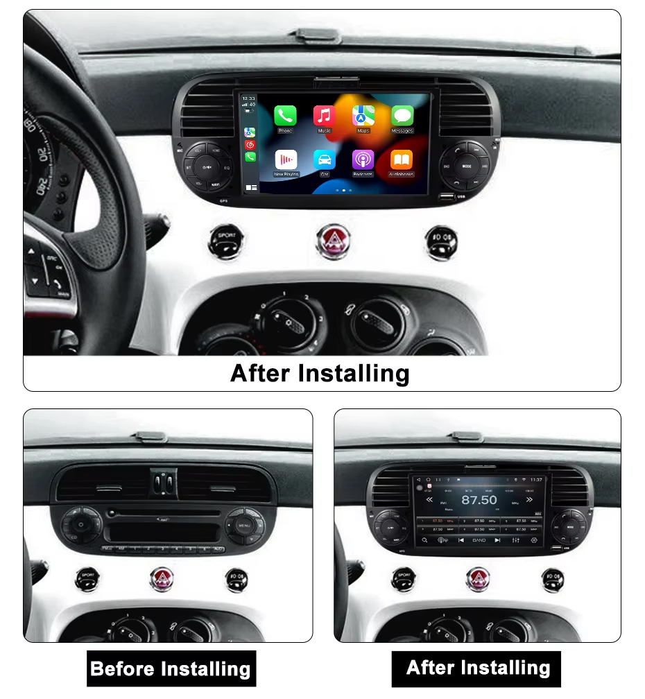 FIAT 500 car Android Car Player - SKY Universe FIAT 500 car Android Car Player