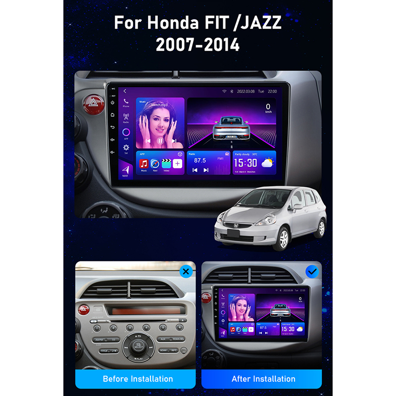 Honda Fit Jazz 2007-2013 Car android player frame - SKY Universe Honda Fit Jazz 2007-2013 Car android player frame