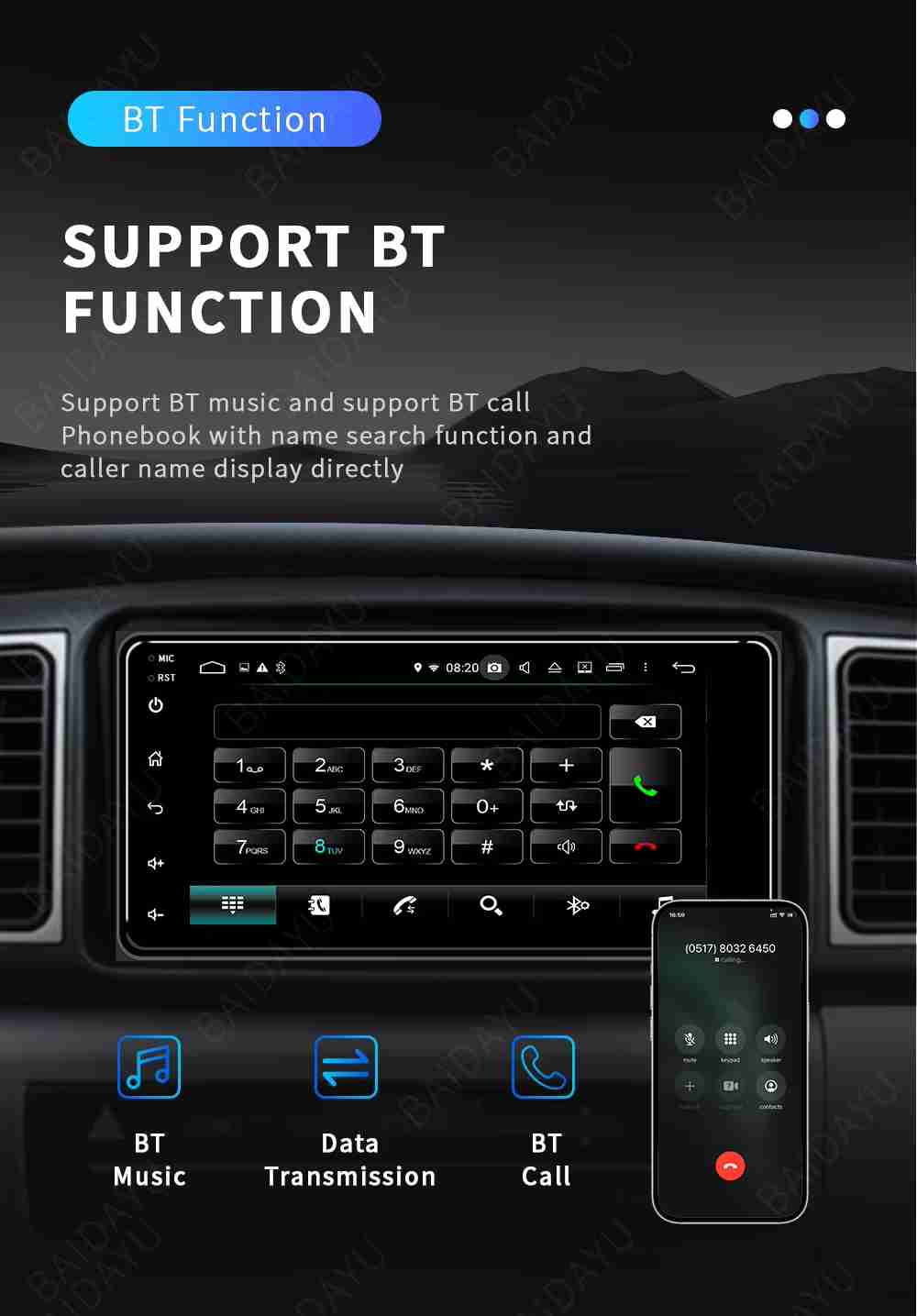 Écran tactile Android pour voiture