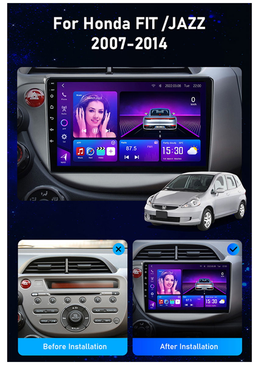 Honda Fit Jazz 2007-2013 Car android player frame